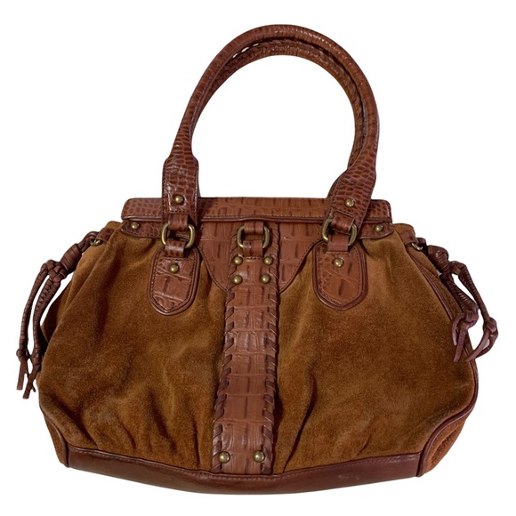 Cole Haan Baguette Brown Suede Leather Trim Handbag - Picture 2 of 10